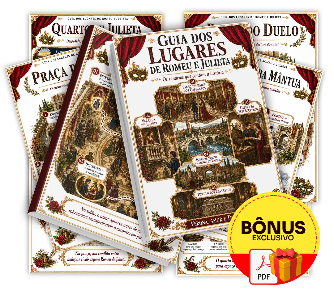 Mockup do bônus Guia dos Lugares de Romeu e Julieta